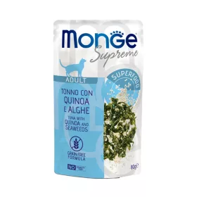   Monge Supreme Adult Alutasakos Macskaeledel (Tonhal, Quinoa és Tengeri Algák) - 80 g
