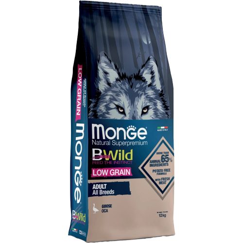 Monge BWild Adult Alacsony Gabonatartalmú Száraz Kutyatáp (Liba) - 12 kg