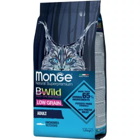   Monge BWild Adult Alacsony Gabonatartalmú Száraz Macskatáp (Szardella) - 1,5 kg
