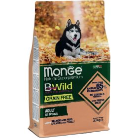  Monge BWild Adult Gabonamentes Száraz Kutyatáp (Lazac és Borsó) - 2,5 kg