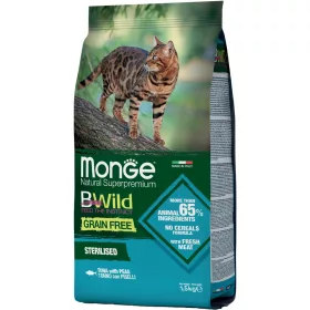   Monge BWild Sterilised Gabonamentes Száraz Macskatáp (Tonhal és Borsó) - 1,5 kg