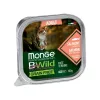 Monge BWild Adult Gabonamentes Alutálcás Macskaeledel (Lazac és Zöldségek) - 100 g