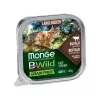 Monge BWild Gabonamentes Alutálcás Macskaeledel Nagytestű Macskáknak (Bölény és Zöldségek) - 100 g