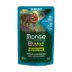 Monge BWild Sterilised Gabonamentes Alutasakos Macskaeledel (Tonhal, Garnéla és Zöldségek) - 85 g