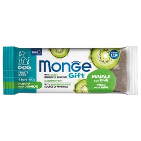   Monge GIFT Puppy & Junior Gyümölcsös és Gabonás Szelet Monoprotein Jutalomfalat Kutyáknak (Sertés és Kiwi) - 100 g