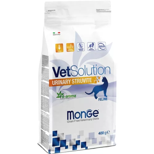 Monge VetSolution Száraz Gyógytáp Macskáknak (Húgyúti kristályokra - Struvit) - 0,4 kg