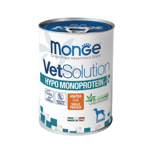 Monge VetSolution Gyógytáp (Ételérzékenységre Monoprotein) Konzerv Kutyáknak (Kacsa) - 400 g