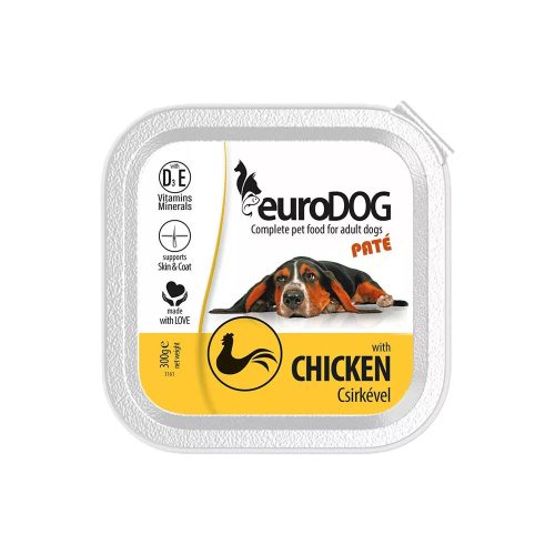 Euro Dog Paté Alutálcás Kutyaeledel (Csirke) - 300 g