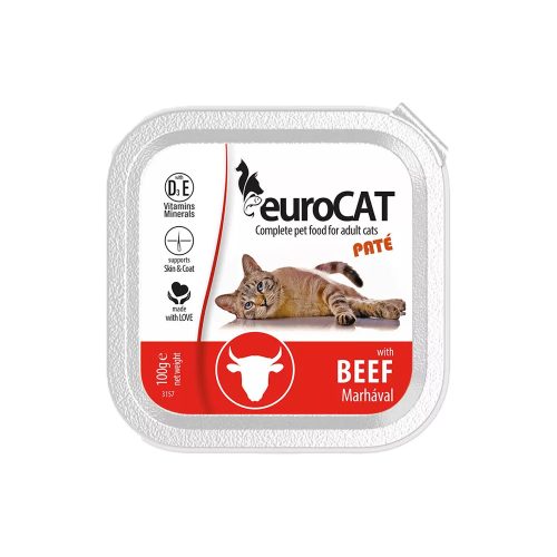 Euro Cat Paté Alutálcás Macskaeledel (Marha) - 100 g