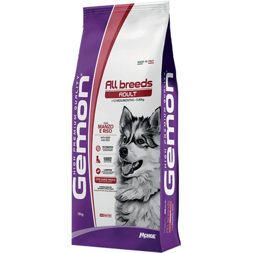 Gemon Adult Száraz Kutyatáp (Marha és Rizs) - 15 kg