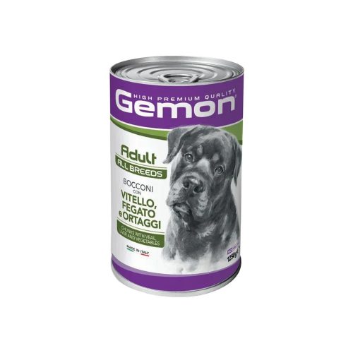 Gemon Adult Konzerv Kutyáknak (Borjú, Máj és Zöldségek) - 1250 g