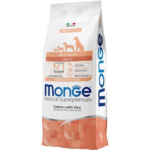 Monge Breeders Speciality Line Adult Monoprotein Száraz Kutyatáp (Lazac és Rizs) - 15 kg