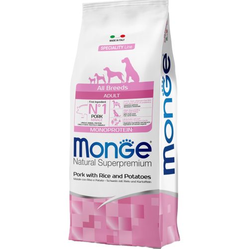 Monge Breeders Speciality Line Adult Monoprotein Száraz Kutyatáp (Sertés, Rizs és Burgonya) - 15 kg