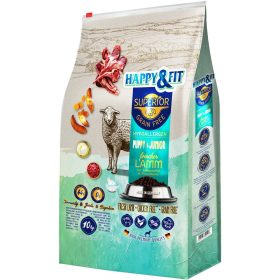   Happy&Fit Superior Puppy&Junior Gabonamentes Hipoallergén Száraz Kutyatáp (Friss Bárány és Édesburgonya) - 10 kg