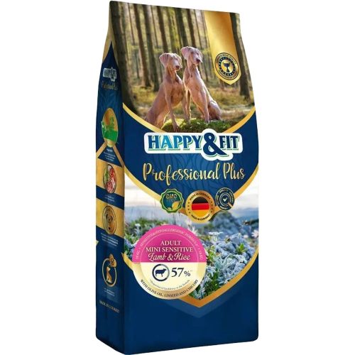 Happy&Fit Professional Plus Mini Adult Sensitive Száraz Kutyatáp (Bárány és Rizs) - 18 kg