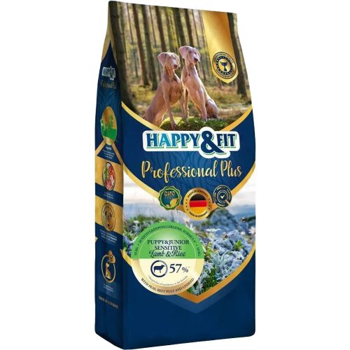 Happy&Fit Professional Plus Puppy&Junior Sensitive Száraz Kutyatáp (Bárány és Rizs) - 18 kg
