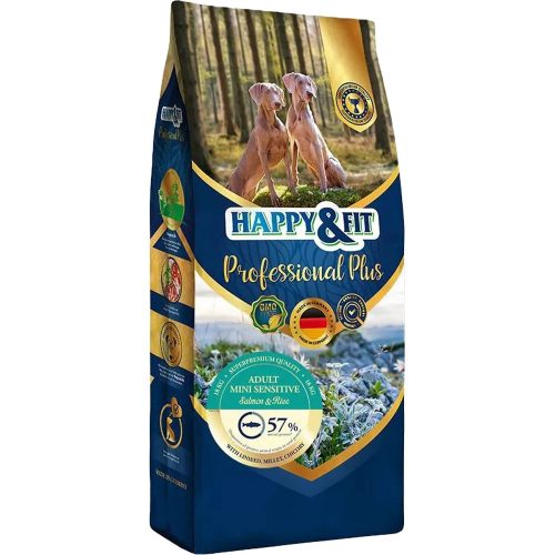 Happy&Fit Professional Plus Mini Adult Sensitive Száraz Kutyatáp (Lazac és Rizs) - 18 kg