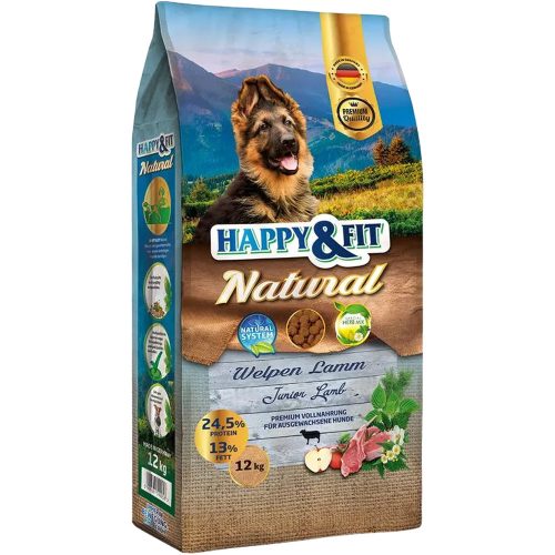 Happy&Fit Natural Welpen Száraz Kutyatáp (Bárány) - 12 kg