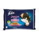 Felix Fantastic Junior Nedves Macskaeledel Aszpikban (Csirke és Lazac) - 4x85 g