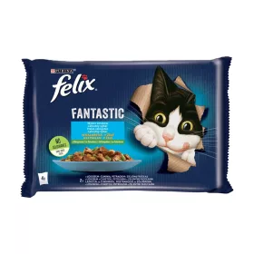   Felix Fantastic Nedves Macskaeledel Aszpikban (Lazac, Cukkini, Pisztráng, és Zöldbab) - 4x85 g