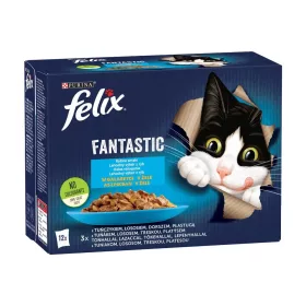   Felix Fantastic Halas Válogatás Nedves Macskaeledel Aszpikban - 12x85 g