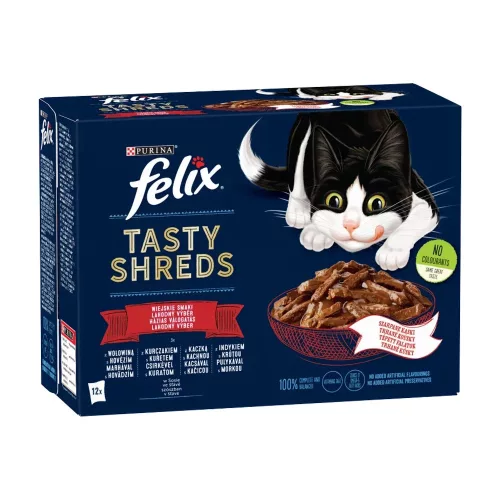 Felix Shreds Házias Válogatás Nedves Macskaeledel Szószban - 12x80 g