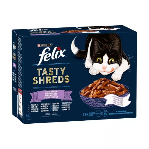 Felix Shreds Vegyes Válogatás Nedves Macskaeledel Szószban - 12x80 g