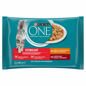   Purina One Sterilcat Nedves Macskaeledel (Csirke és Zöldbab) - 4x85 g