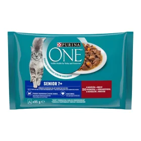   Purina One Senior Nedves Macskaeledel (Marha és Sárgarépa) - 4x85 g
