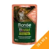 Monge BWild Sterilised Gabonamentes Alutasakos Macskaeledel (Lazac, Garnéla és Zöldségek) - 28x85 g