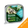 Monge BWild Adult Gabonamentes Alutálcás Macskaeledel (Tőkehal és Zöldségek) - 32x100 g