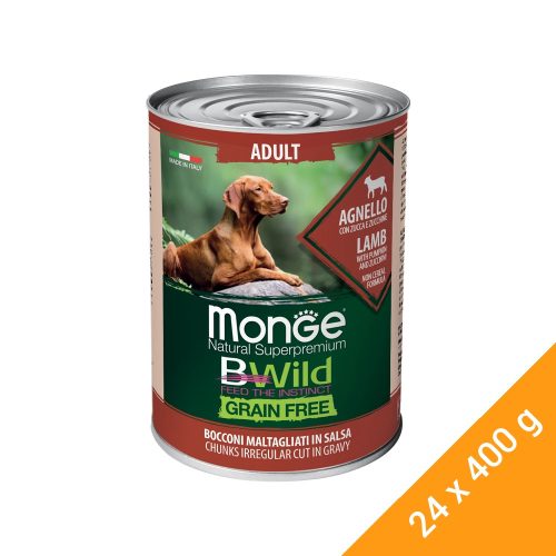 Monge BWild Adult Gabonamentes Konzerv Kutyáknak (Bárány, Sütőtök és Cukkini) - 24x400 g