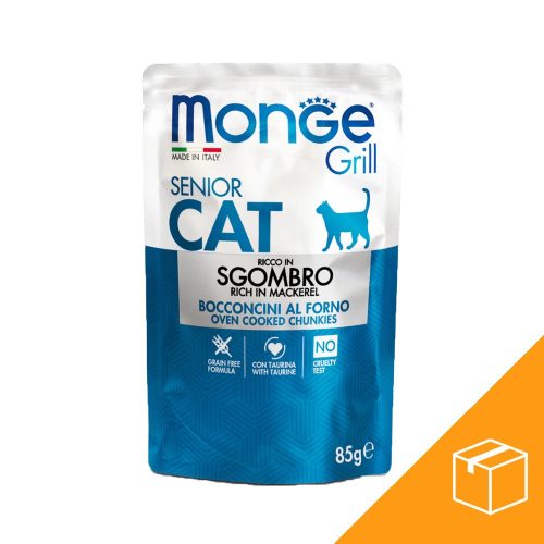 Monge Grill Senior Alutasakos Macskaeledel (Makréla) - 28x85 g