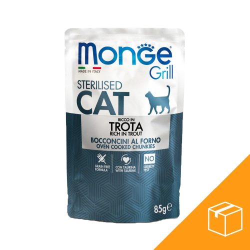 Monge Grill Sterilised Alutasakos Macskaeledel (Pisztráng) - 28x85 g