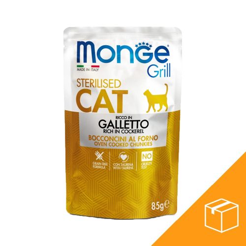 Monge Grill Sterilised Alutasakos Macskaeledel (Kakas) - 28x85 g