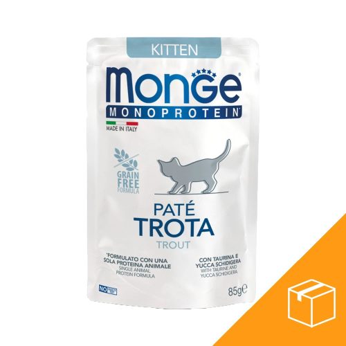 Monge Monoprotein Pate Kitten Macskaeledel (Pisztráng) - 28x85 g