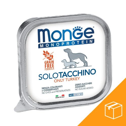 Monge Monoprotein Pate Alutálcás Kutyaeledel (100% Pulyka) - 24x150 g