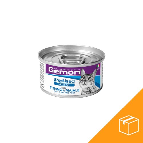 Gemon Mousse Sterilised Macskaeledel (Tonhal és Sertés) - 24x85 g