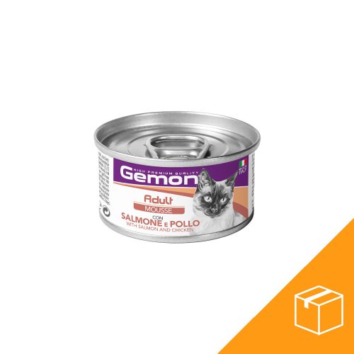 Gemon Mousse Adult Macskaeledel (Lazac és Csirke) - 24x85 g