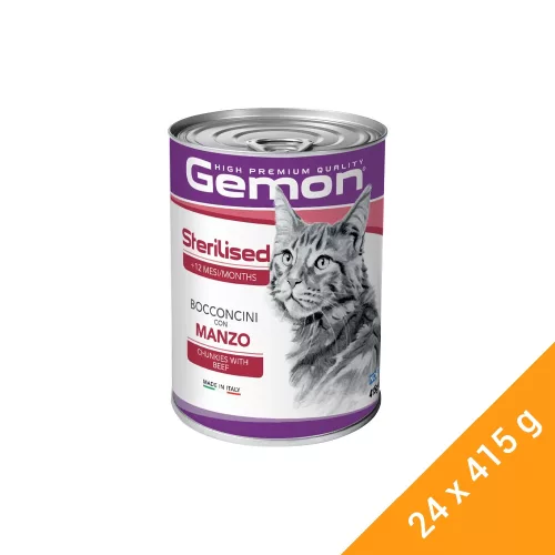 Gemon Sterilised Konzerv Macskáknak (Marha) - 24x415 g