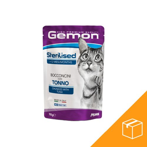 Gemon Chunkies Sterilised Alutasakos Macskaeledel (Tonhal) - 24x100 g