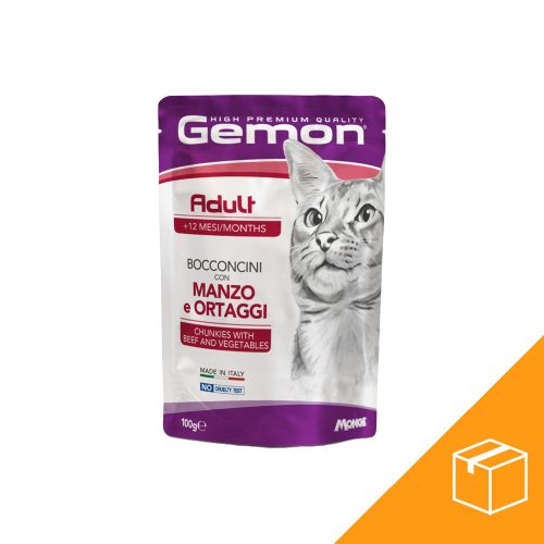 Gemon Chunkies Adult Alutasakos Macskaeledel (Marha és Zöldségek) - 24x100 g