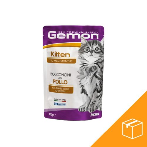 Gemon Chunkies Kitten Alutasakos Macskaeledel (Csirke) - 24x100 g