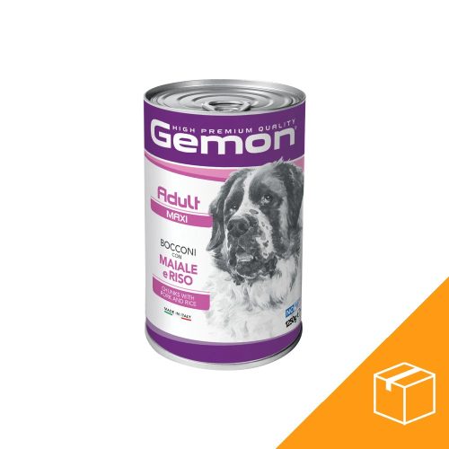 Gemon Maxi Adult Konzerv Kutyáknak (Sertés és Rizs) - 12x1250 g