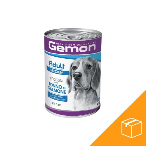 Gemon Medium Adult Konzerv Kutyáknak (Tonhal és Lazac) - 24x415 g