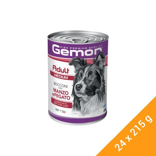Gemon Medium Adult Konzerv Kutyáknak (Marha és Máj) - 24x415 g