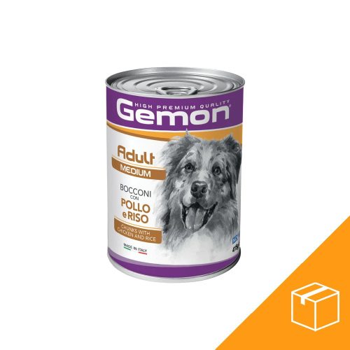 Gemon Medium Adult Konzerv Kutyáknak (Csirke és Rizs) - 24x415 g