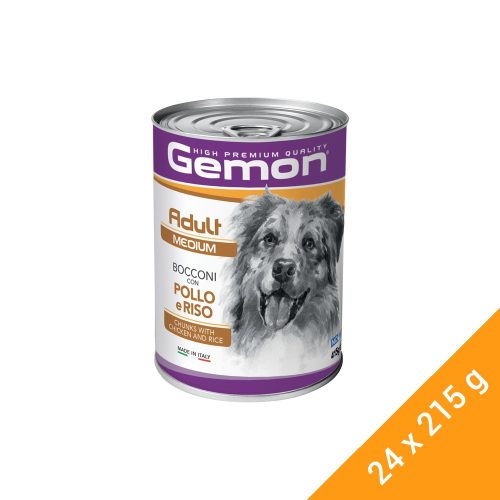 Gemon Medium Adult Konzerv Kutyáknak (Csirke és Rizs) - 24x415 g