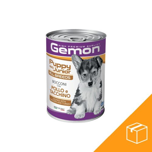 Gemon Puppy & Junior Konzerv Kutyáknak (Csirke és Pulyka) - 24x415 g