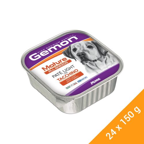 Gemon Pate Mature Light Alutálcás Kutyaeledel (Pulyka) - 24x150 g